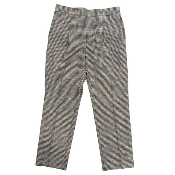 Ann Taylor Factory Houndstooth Plaid Trousers |‎ Women’s S Workwear Vibes 🖤 - Picture 1 of 7
